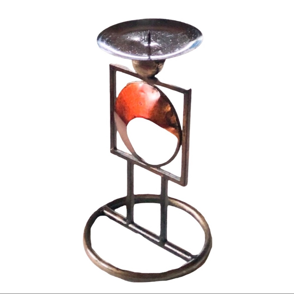 Metal Pillar Candle Holder